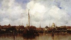Jacob Maris Dutch Town on the Edge of the Sea oil painting picture